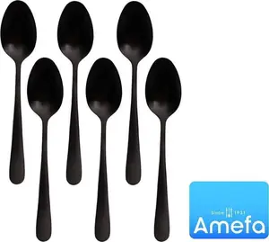 Dessert Spoons Amefa 1410 Trend set of 6, black — Amefa dessert spoons for 6 people