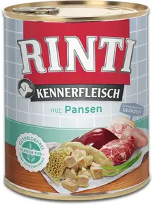 Консервы для собак RINTI Kennerfleisch Rumen Adult 800 г, мягкая открывающаяся крышка, без искусственных красителей, без сои