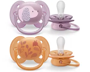 Knupītis Avent SCF091/18 ultramīksts ortodontisks silikona, oranža/viļņaini violeta