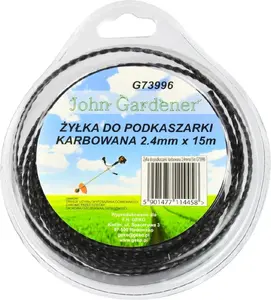 Леска для триммера GEKO G73996, карбованная 2,4 мм × 15 м для бензотриммеров и электрокос