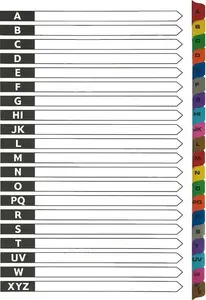 Cardboard Index Dividers D.Rect A4 laminated A–Z tabs