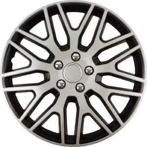 Wheel hubcap 17" Silver & Black with chrome screws, model AMI-11282 (No name)