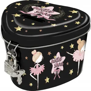 Derform piggy bank with lock Heart Ballerina 12 cm