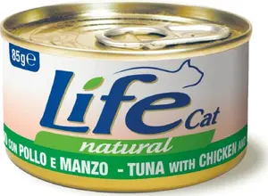 Wet cat food Life Pet Care LIFE CAT 85 g can — Tuna, Chicken & Beef, 85g