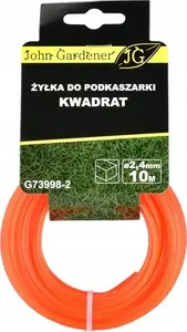 Zāles trimmera līnija GEKO G73998-2 kvadrātveida 2,4 mm × 10 m — rezerves griešanas diegs