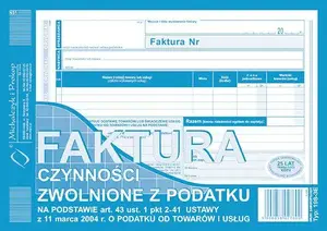 Invoice book Michalczyk & Prokop A5, tax-exempt activity form, 198-3E, preprinted pages