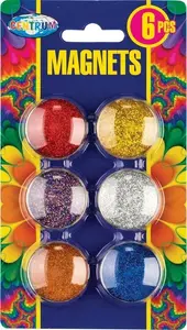 Magnets Centrum 30 mm glitter design pack of 6 - model 88804