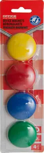 Office Products magnetic clips set, 40 mm, 4 pieces, mixed colours