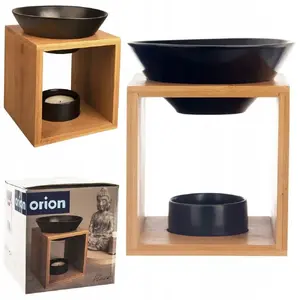 Porcelain Bamboo Aromatic Burner, Black, 12×11×14 cm – No name
