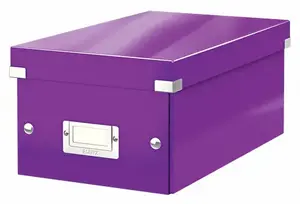 DVD storage box LEITZ Click & Store WOW — purple, carton, fits standard DVDs