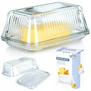 Glass butter dish Lumarko ORI_139610 — transparent glass butter keeper