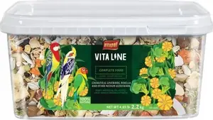 Pilnvērtīgas granulētas barība Vitapol Vitaline nimfai, mīlulu un citām vidējām papagaiļiem, spainis 2,2 kg