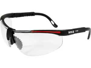 Safety glasses YATO YT-7367 — nylon frame, transparent polycarbonate lens, black