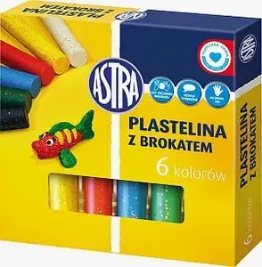 Modeling Clay Astra glitter set, 6 colors