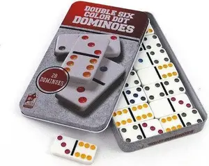 Domino set in metal tin Adar 469006 – classic domino tiles in compact metal case