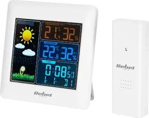 Wireless Weather Station Rebel Tools URZ3498 with External Sensor and Color Display