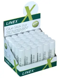 Клей-карандаш Linex GS8/D-30 для картона и бумаги, 8 г, упаковка 30 шт.