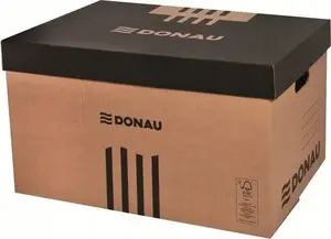 Arhīva kaste Donau PUDŁO ARCHIWIZACYJNE ZBIORCZE ar noņemamu vāku, kartons FSC, brūna