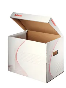 ESSELTE archiving container medium, top-open, cardboard, white, 398×302×280 mm, FSC