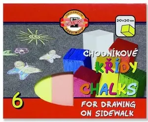 Chalk sticks KOH-I-NOOR 6 colors — set of 6 sidewalk/chalkboard chalks