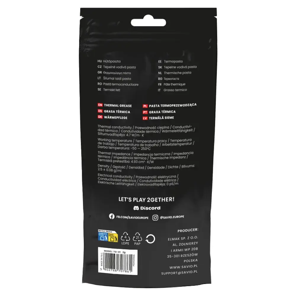 SAVIO TG-01 2G siltumvadošā pasta 2 ml Photo 2
