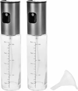 Bottle spray set Brunbeste 3132 for vinegar and oil – refillable glass/plastic bottles with spray nozzles
