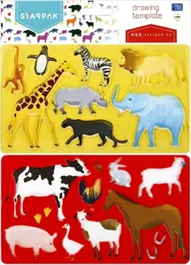 Stencil set STARPAK SZABLON ANIMALS 225x130 mm, 2 pieces (STK SZA9)