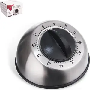 Mechanical kitchen timer ORION 130737 silver — wind-up minute timer
