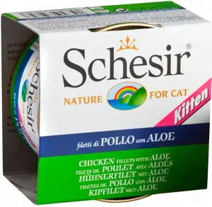 Wet cat food Schesir Kitten 85 g — chicken with aloe vera, single-serve pouch