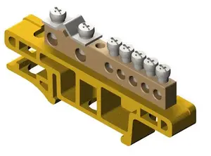 Клеммная колодка на DIN-рейку 7-полюсная жёлтая ELEKTROPLAST LZ-7/Ż (MPN 0920-01)