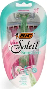 Disposable razor BIC Miss Soleil 3 Sensitive — pack of 3 razors, 3-blade, sensitive skin