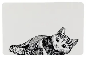 Feeding mat Trixie TRIXIE 24788 for dogs and cats, rectangular plastic, 440×280 mm, black/grey