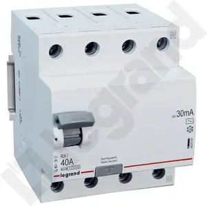 Устройство защитного отключения 4P 40 A 30 mA тип AC Legrand RX3 402063