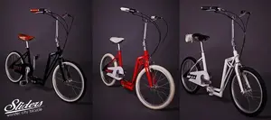 Folding 2-in-1 bike and scooter The-sliders Metro White — compact urban transport, foldable design