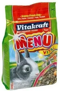 Корм для кроликов Vitakraft MENU VITAL 500 г – полнорационный гранулированный корм для взрослых кроликов