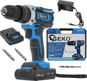 Cordless drill-driver GEKO G80656 21 V with 2 x 2 Ah batteries