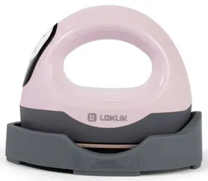 Handheld heat press LOKLiK ImPress™ Mini 3 550 W, 93×80 mm work area, 200 °C, built-in display, Black/Pink