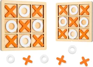 Board game LEANToys Tic-Tac-Toe (Kółko i Krzyżyk) — wooden strategy logical game, model 20564