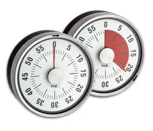 Modinātājs TFA 38.1028.10 — analogs, melns/ pelēks, 79×79×33 mm