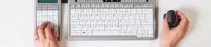Quiet, comfortable typing with scissor switches