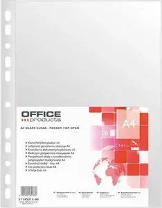 Office Products A4 Krystaliczna document sleeves, size A4, pack of 100