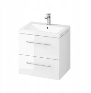 Sink cabinet CERSANIT C434 LARGA COMO 60 white, model for sink, FSC certified wood mix
