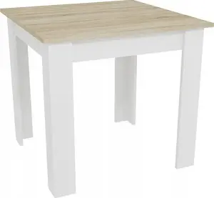 Ēdamistabas galds LEOBERT NP 80×80 cm Ozola Sonoma virsma ar baltiem rāmi