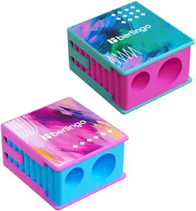 Pencil sharpener Neutralle Collision XS double-hole, compact manual sharpener, assorted colors, pack of 18