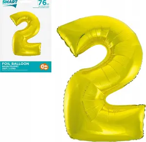 Foil Balloon GoDan Number 2 Gold, 76 cm