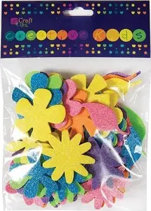 Foam Glitter Flower Stickers DP Craft WIKR-063139 – decorative craft foam embellishments