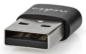 Cable gender changer Nedis CCGB60920BK — USB-A to USB-C adapter, nickel-plated contacts, black