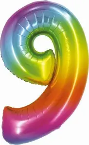 Foil Balloon GoDan Smart Cyfra 9 — 76 cm, rainbow print, model CH-STC9