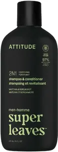 Šampūns un kondicionieris 2‑1 Attitude SUPER LEAVES vīriešiem, bergamote un matcha, 415 ml