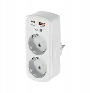 No name M410 сетевой адаптер 4-в-1 с 2 розетками, USB-C PD 20W и USB-A QC 18W